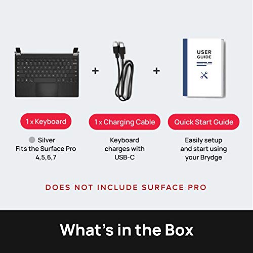 Brydge 12.3 Pro Bluetooth Keyboard With Trackpad For Microsoft Surface Pro (Silver) #TOP4
