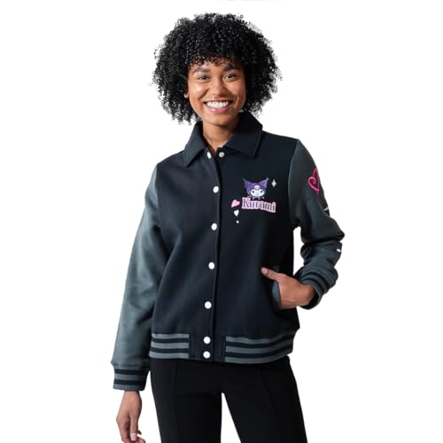 Bioworld Kuromi Women's Long Sleeve Varsity Jacket3