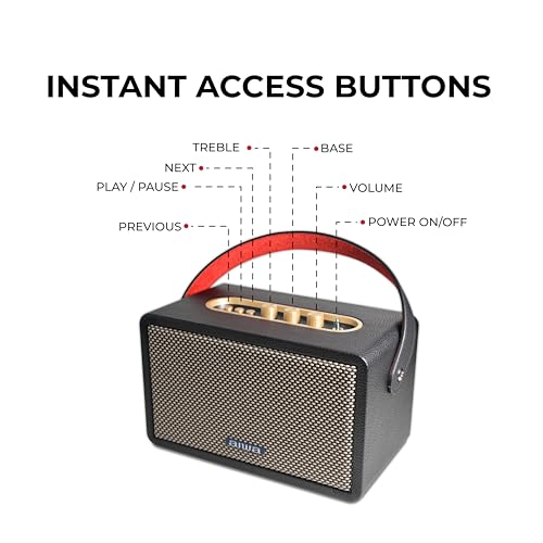 Image of Aiwa Bluetooth Speaker with Powerfull Bass, Built-in Microphone, Portable Speaker with 9+ Hours Play Time, 40W Speaker, Type-C Charging | RS-X 100 Natsukasii Pro (Black)
