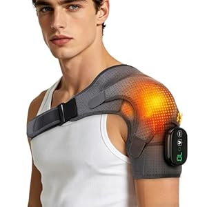 Funthy Triple Methode Schultermassager, Schulterhe... mit 3 Heizungsstufen und 3 Vibrationsmodi, wiederauflad... Schulter-Heizkissen, für Männer und Frauen