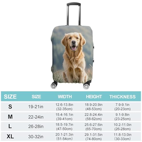 Anti-Scratch Luggage Cover Golden Retriever Dog Printed Luggage Case Protector Washable Suitcase Covers Elastic Suitcase Protector for Size S (19-21 inches) Luggage2