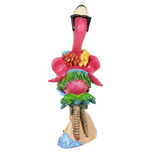 Exhart Tropical Flamingo Statue, Durable Hand-Painted Resin Garden Décor, Indoors/Out, 6"X8"X17" #TOP7