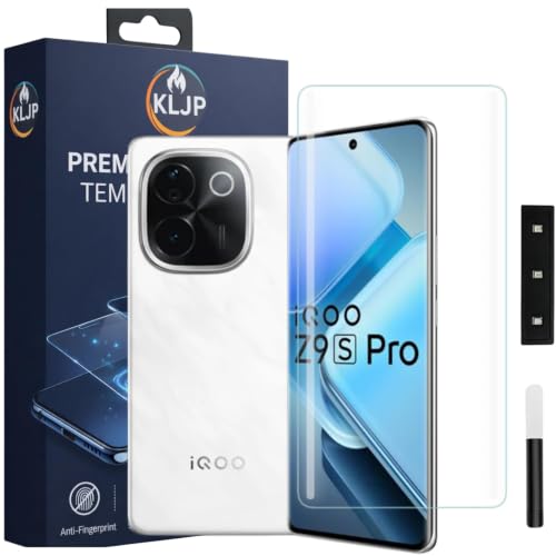 Image of Premium HD+ UV Tempered Glass Screen Protector For iQOO Z9S Pro (Pack of 1) Full Adhesive UV Curved Screen Protector Case Friendly HD Clarity with installation kit