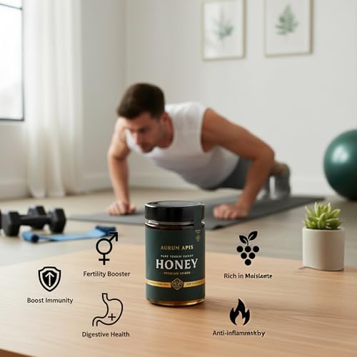Image of AurumAurum Apis Raw Yemeni Sumar Honey, 100% Raw Unfiltered Pure Honey, Hand Harvested Organic Honey, Non-GMO, Unprocessed Certified Organic Honey from Sumar Tree, Rich Flavor & Aroma - 500g Honey Jar