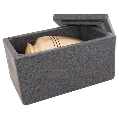 Champion Graystone Urn Vault - Cross & Ray, Urn Vault For Ground Burial, Holds One Adult Cremation Urn For Human Ashes, Durable And Secure Cremation Urn Vault For Cemetery Burial #TOP3