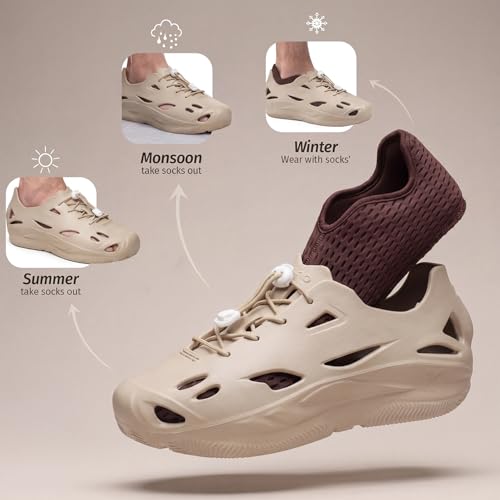 Image of YOHO Zogs Convertible Hybrid Clog-Sneaker for Men | Waterproof Monsoon & Rainy Footwear | Removable Knit Socks