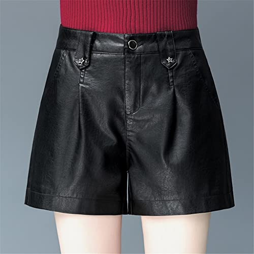 Shorts en cuir chic et pantalon de la jambe large pour l'automne hiver