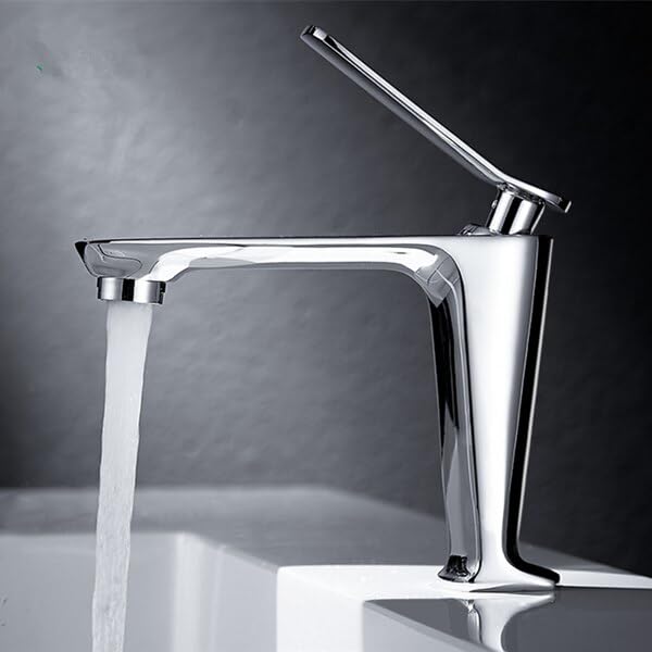 Robinet de salle de bain blanc et chromé pour vasque moderne