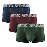 Separatec Men's Underwear Basic Bamboo Rayon Soft and Breathable Separated Pouch Trunks 3...