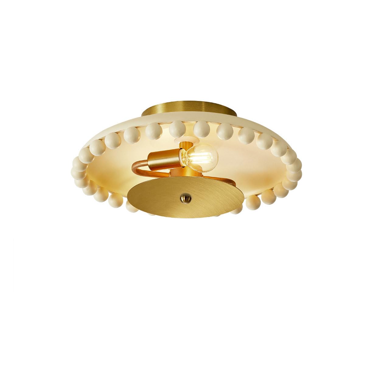LANTANB French Light Luxury Balcony Ceiling Lamp Resin Lampshade Flat Lighting Cream-Style Corridor Entrance Ceiling Lights are Suitable for Study Rooms and Bedrooms