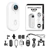 Stallion Frames Body Camera, 2025 New Stallionframes 4k Mini Handsfree Bodycam, Action Cam with Audio and Video Recording Wearable for Cycling, Diving, Pet, Vlogging (White-4K)