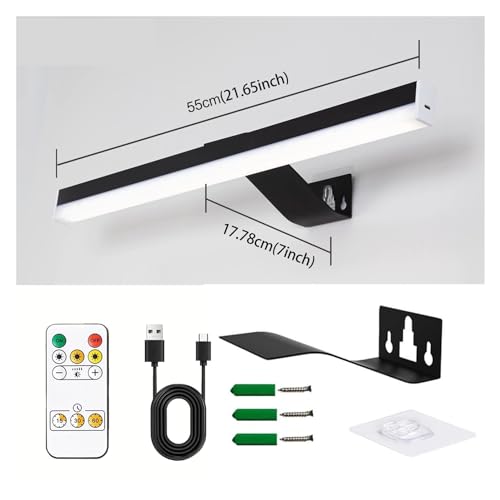 Luz led para cuadro con mando distancia aplique pared recargable usb 3