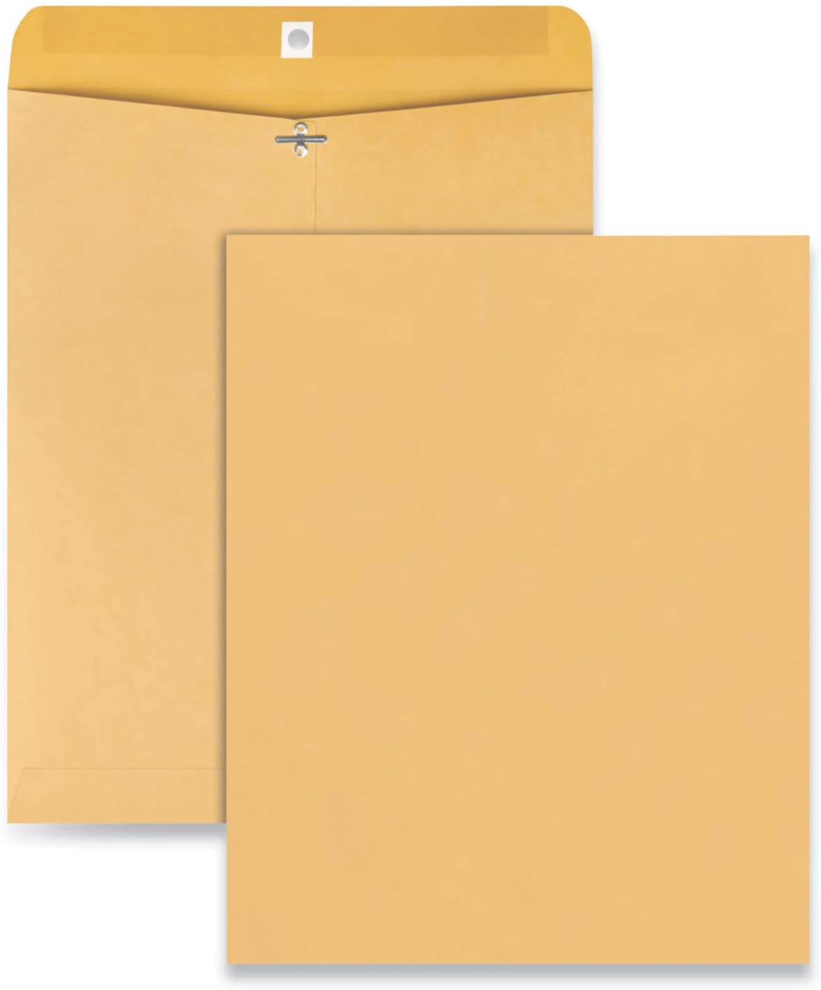 Universal UNV35263 11.5 in. x 14.5 in. Square Flap Clasp/Gummed Closure #105 Kraft Clasp Envelope - Brown Kraft (100/Pack)