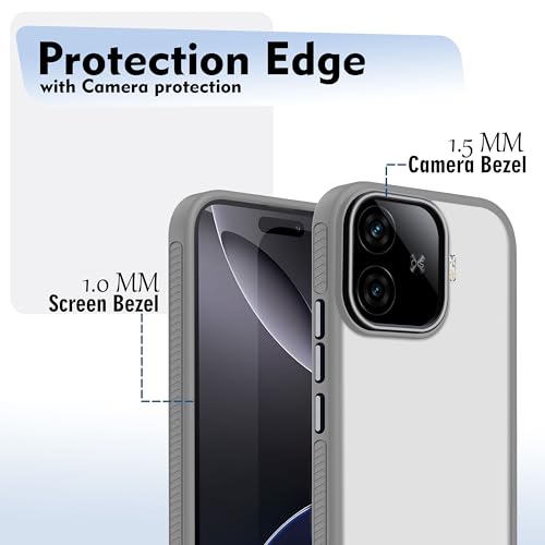 Image of V-TAN Back Cover for IQOO NEO 10R Compatible Case, Matte Finish Transparent Case, TPU, Camera Protective Shockproof Cover (Grey)