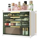 Aveniee 4 Drawers Makeup Organizer- Bathroom Organizers and Storage, Plastic Bins Countertop Perfume Vanity Desk Organization for Cosmetic, Skincare, Face Mask, Jewelry, Green