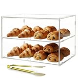 Acryvic Vitrine de boulangerie 2 niveaux, 45 x 23 x 38 cm, rangement en acrylique desserts...