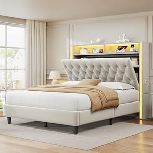 Queen Bed Frame with Tall Headboard...