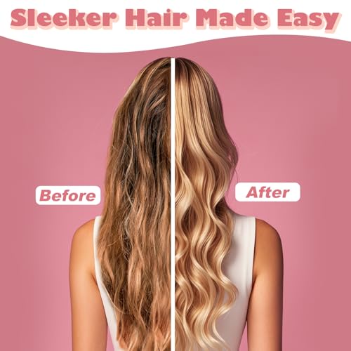 SunHer Wooden Hair Brush for Women - Detangling Hair Brush for Wet or Dry Use, Pink Hairbrush for Curly Hair Long Thick All Type Girls Kids Massage Scalp, Perfect for Gift - Image 2