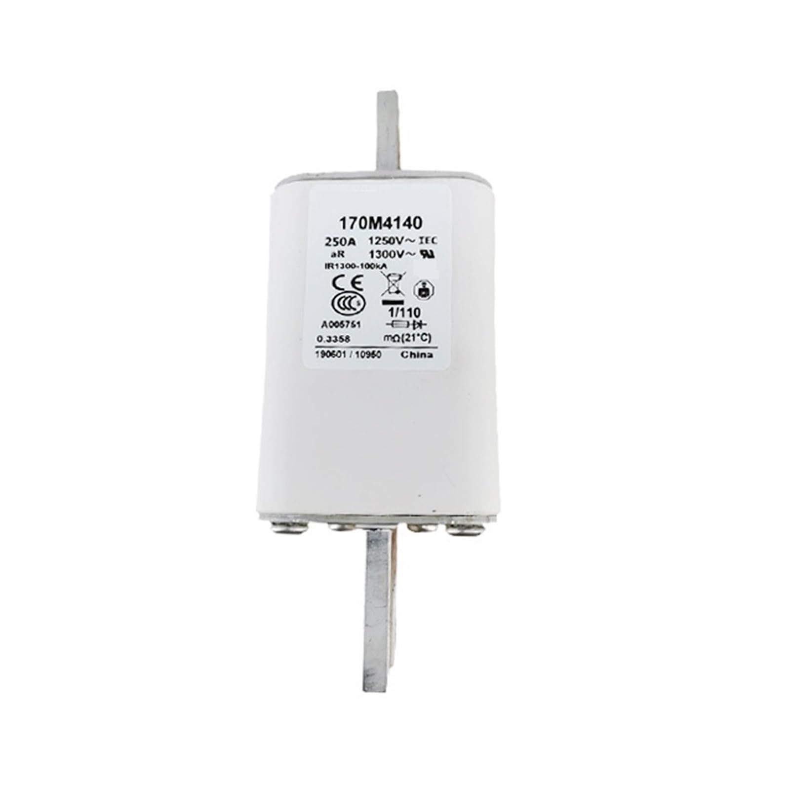 Fusible rápido 170M4140 de 1250V con indicador de estado visual superior