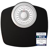 Adamson A25W Scales for Body Weight - Up to 400 LB - 5.3' Dial on 12.4' x 10.2' Platform - Anti-Skid Rubber Surface - High Precision Bathroom Scale Analog - Durable with 20-Year Assurance - White