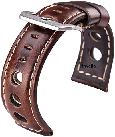 invella 22mm Premium Vintage Strap for Amazfit GTR 47mm, PACE, Fossil Q Smartwatch, Huawei GT/Magic (22mm-DBTH)