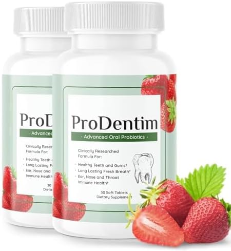 Prodentim for Gums and Teeth Health & Fresh Breath - 3.5 Billion Advanced Oral Probiotics for Mouth Bad Breath, Chewable Dental Probiotic, 30 Tablets (2)