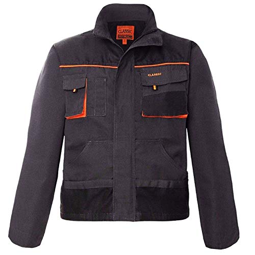 Arbeitsjacke Sicherheitsjacke Schutzjacke Arbeitsschutzjacke (Classic-J-Grau) (58)