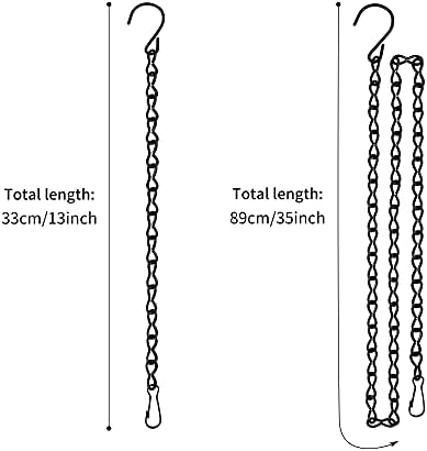 JelyArt Metal Hanging Chain, Plant Hangers Chains Garden Flower Pot Basket Chain with Hook and Clip for Bird Feeders, Planters (DE Chain)