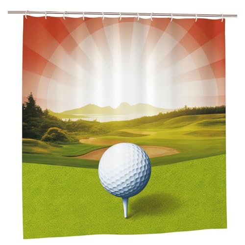 Rideau de douche imperméable et lavable motif golf pour éviter les éclaboussures - 3