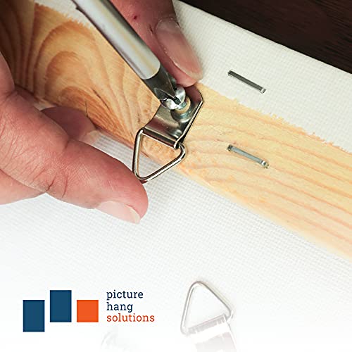 Frame Triangle Ring Hanger - 100 Pack - Small D-Ring Picture Hanger with Screws - Picture Hang Solutions - Thumbnail 4