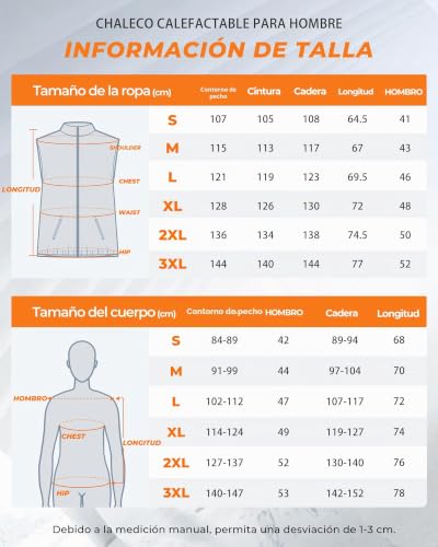 Chaleco calefactable hombre para combatir el frío con 9 zonas térmicas 6