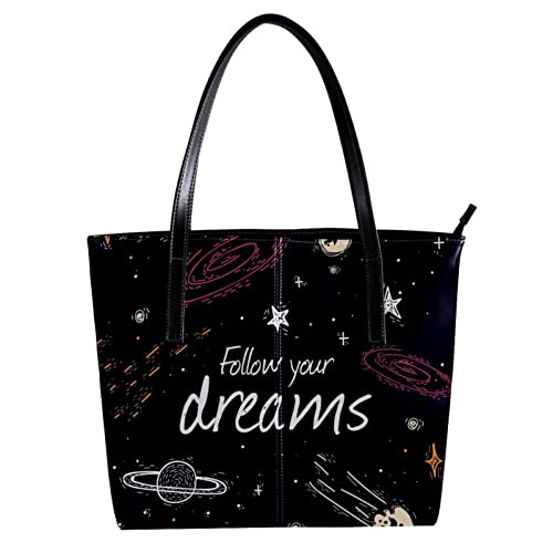 Sac fourre-tout léger et décontracté motif galaxie multicolore pour le quotidien