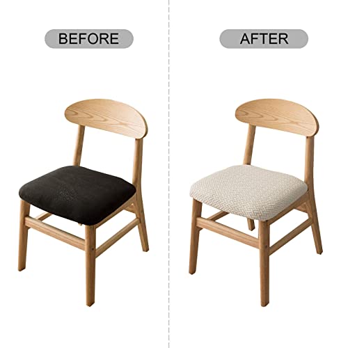 Genina Seat Covers For Dining Room Chair Seat Slipcovers Kitchen Chair Covers (Beige, 4 Pcs) #TOP5