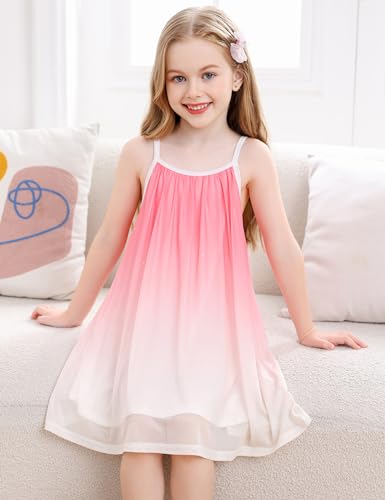 Ivicoer Pink Dress for Girls Size 10 Casual Cute Summer Sleeveless Dresses Kid Flowy Dress 9-10 Year2
