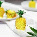 Glass Fruit Decor Crystal Pineapple Figurine Collectibles Hand Blown Glass Fruit Pineapple Decoration for Home Kitchen Office for Women - Image 3