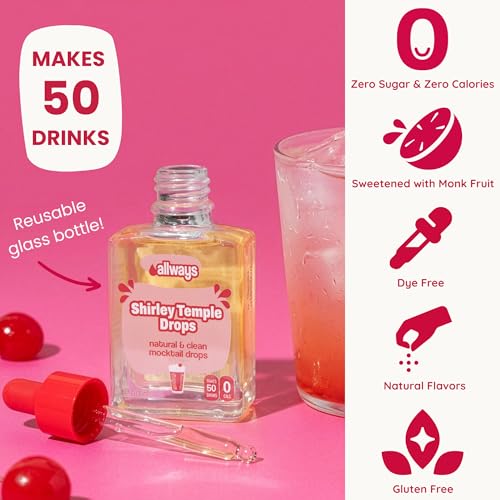 Image of Allways Drops Shirley Temple Water Enhancer | Sugar Free | 50 Servings