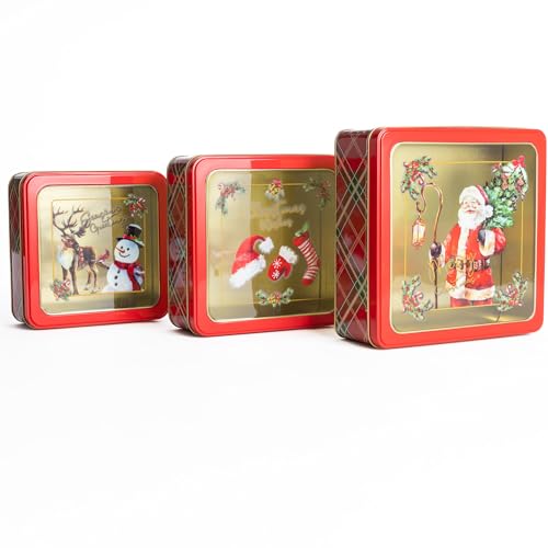 Recipientes para galletas evelay: 3 latas de Navidad para decorar tu mesa navideña 5