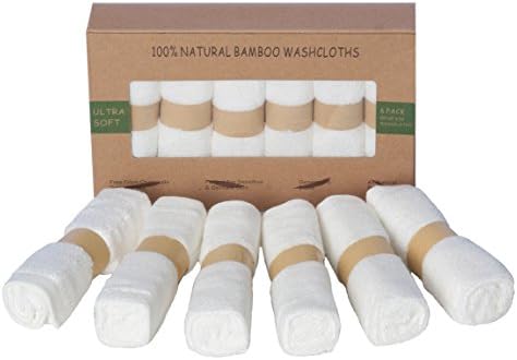 KIPKITS 6 ULTRA SOFT Baby Bath Washcloths, 100% Natural Bamboo Towels, Perfect for Sensitive Baby Skin, 10"x10"