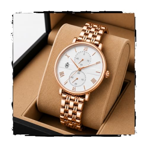 Image of MOOVER Women's Analog Quartz Watch with Stainless Steel Strap