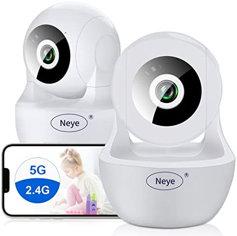 N_EYE WiFi Security Home Camera，Baby Monitor Wireless IP Camera with Night Vision Two Way Audio Cloud Storage， Supports 5G WiFi，up to 128GB（White） Indoor Camera
