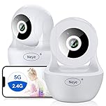 2MP WiFi Security Home Camera,Baby Monitor IP Camera with Night Vision Two Way Audio Cloud Storage Supports 2.4G /5G WiFi,up to 128GB(White)