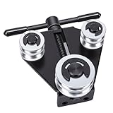 RiToEasysports Brake Line Bender, Carbon Steel 3 Roller Design Tube Straightener Automotive Tool for Car and Motorcycle Repair, DIY Mechanics, Professional Auto Shops