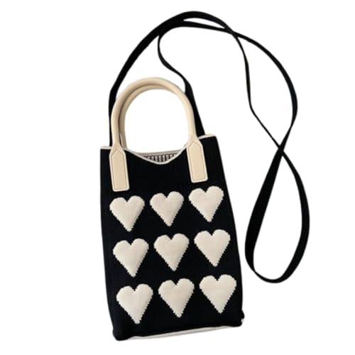 OCUH Heart Bag Crochet Bag Shoulder Bag Phone Bag Handbag Crochet Purse Heart Shaped Purse Consuela Bags for Women