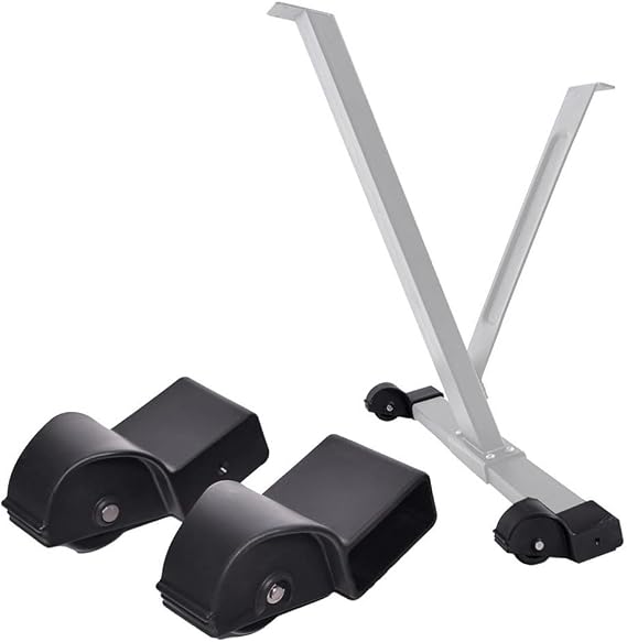Rowing Machine Foot Caster Wheel Roller Replacement for Powerfun 500/550, Smooth Quiet Plastic Transport Wheels for Home Gym Studio Floor Protection, Black, 1 Pair