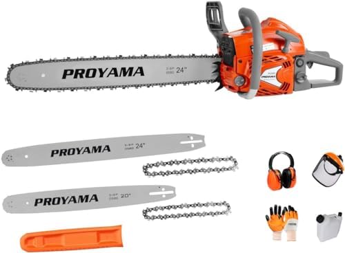 PROYAMA 68cc Gas Chainsaw with 20-Inch and 24-Inch Bars