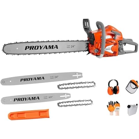 PROYAMA 68CC 2-Cycle Top Handle Gas Powered Chainsaw 24 Inch 20 Inch Petrol Handheld Cordless Chain Saw for Tree Wood Cutting Cover