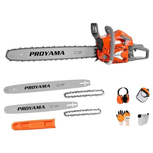 PROYAMA 68CC 2-Cycle Top Handle Gas Powered Chainsaw 24 Inch 20 Inch Petrol Handheld Cordless Chain Saw for Tree Wood Cutting