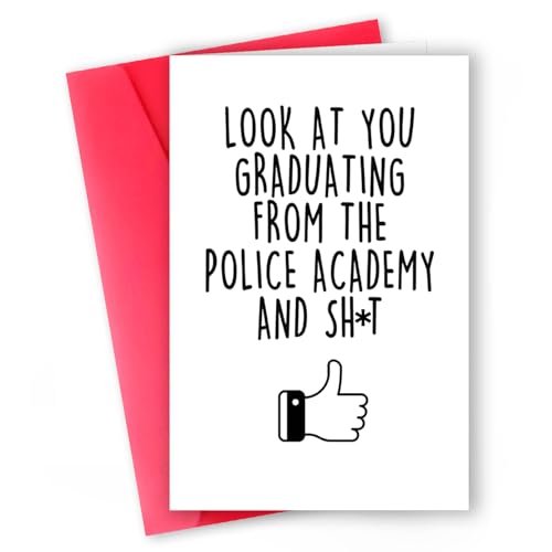 MQMRYeto Police Academy Graduation Card, Funny Police Officer Congratulations Gift,...