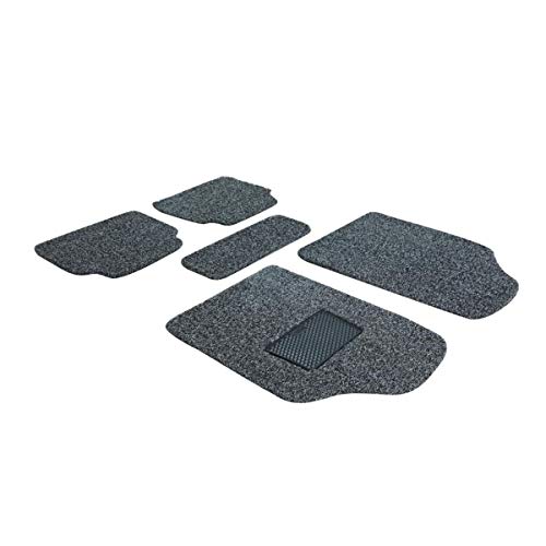 Carrogen Universal Car Floor Grass Mat 18mm Thickness with Heal Pad | Anti-Skid | Waterproof Compatible with Ford Focus -All Models (Black & Grey)