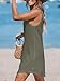 CUPSHE Women Waffle Knit Beach Cover Ups O-Ring Button Front Sleeveless Bathing Suit Coverup Dress Army Green, M